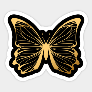 Gold Butterfly Sticker